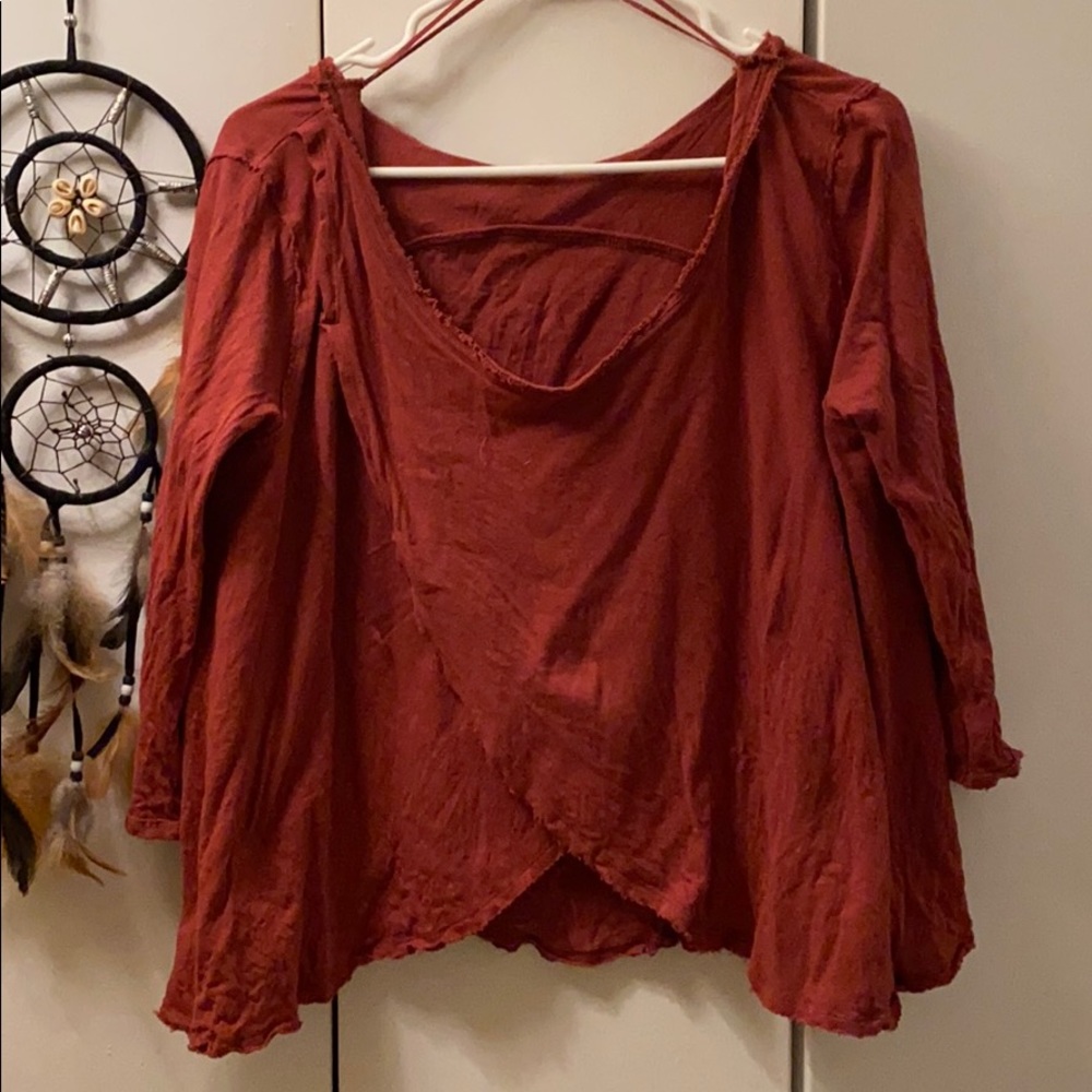Red Asymmetrical Free People Top